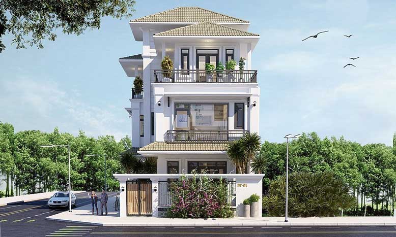 Thiết kế biệt thự hiện đại mái Thái