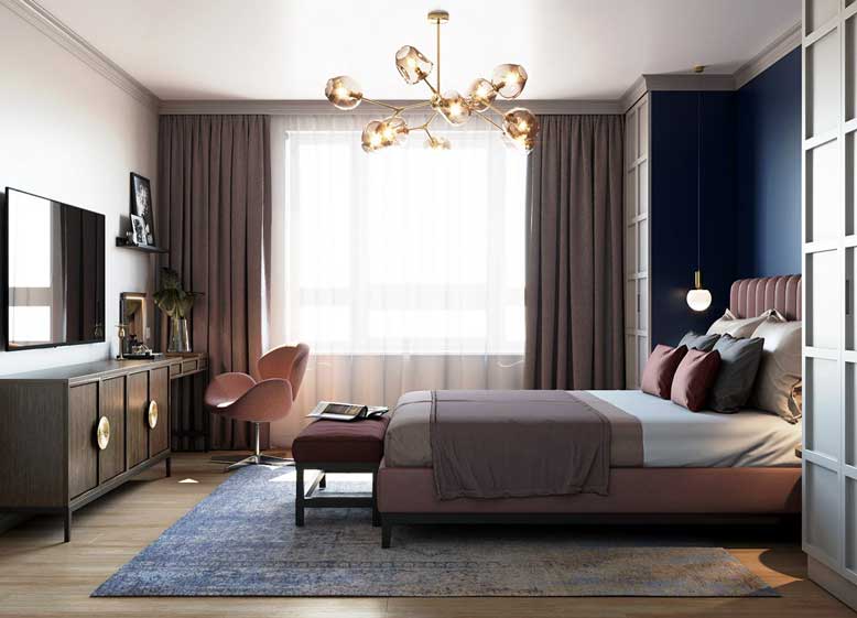 Nội thất chung cư đẹp phong cách Mid - century Modern