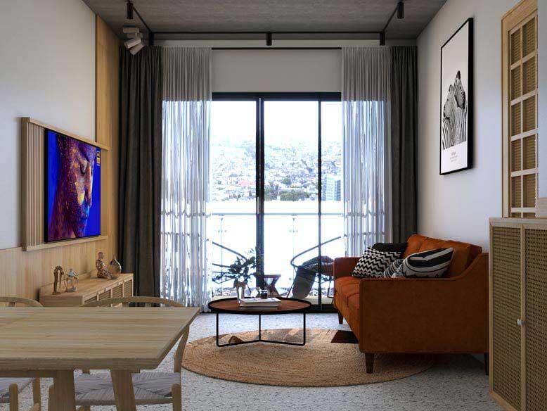 Nội thất căn hộ chung cư phong cách Mid-century Modern