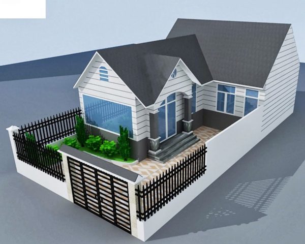 Nhà cấp 4 chữ L phù hợp cho những gia đình có chi phí thấp. Bên ngoài với tường rào, một khuôn viên nhỏ tạo ra không gian xanh đẹp, khoảng sân chữ L có thể đậu xe, vui chơi hợp lý