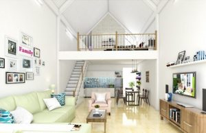 Mẫu thiết kế nhà cấp 4 5x20m có gác lửng 